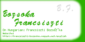 bozsoka francsiszti business card